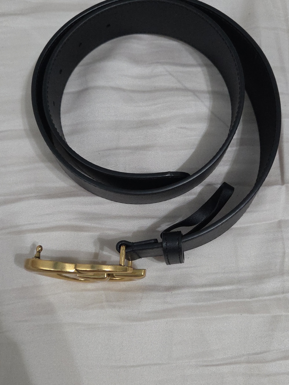 Gucci Marmont Black Leather Belt with Gold Double G Buckle - Picture 10 of 16